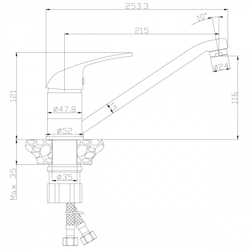 Смеситель для кухонной мойки Rossinka Y (Y40-21U) фото 2