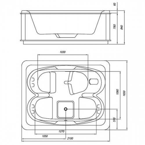 Ванна акриловая Kolpa San Manon 210х160 фото 3