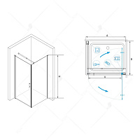Душевой уголок RGW LE-33 Прозрачное 1000x1000