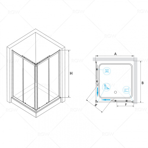 Душевой уголок RGW CL-32 Шиншилла 900x900 фото 2