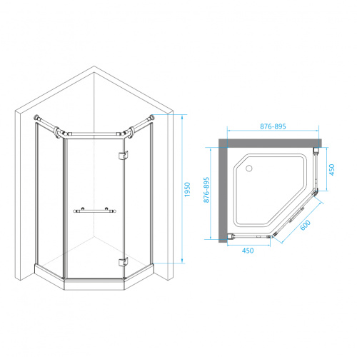 Душевой уголок RGW VI-81 Прозрачное 900x900 фото 8