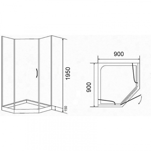 Душевой уголок Parly ZPE911B фото 4