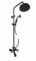 MK159.5/3CMATSM MORAVA RETRO - смеситель для ванной с головным душем, ЦВЕТ ЧЕРНЫЙ МАТОВЫЙ/БРОНЗА RAV Slezak
