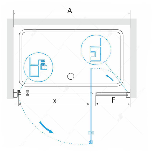 Душевая дверь RGW PA-02 Прозрачное 900 фото 3