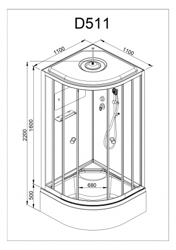Душевая кабина AvaCan D511S LED фото 24