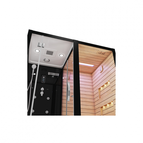 Комбинированная сауна 2в1 Ceruttispa ALBANO Nero-R Black 1800x1100x2230 фото 3