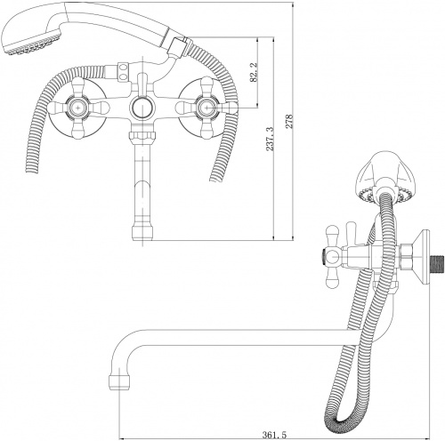 Смеситель для ванны Lemark Promotion (LM6041C) фото 3