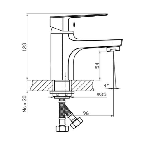 Смеситель для раковины Orange Loop M26-021b черный фото 2
