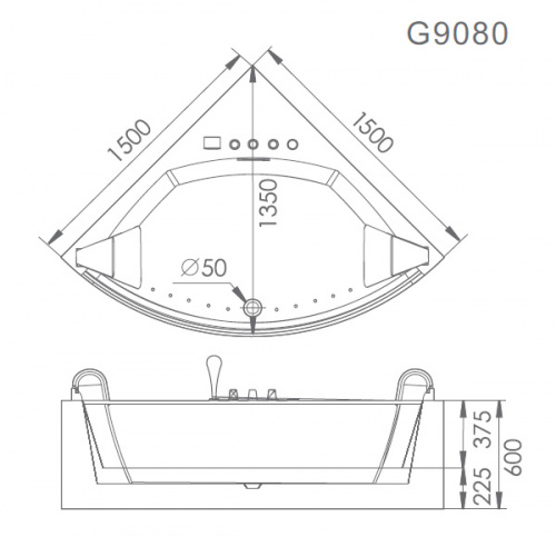 Акриловая ванна Gemy G9080 фото 7 Акриловая ванна Gemy G9080 фото 7