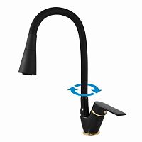 CO106.5/13CMATZ COLORADO - смеситель кухонный, ЧЕРНЫЙ МАТОВЫЙ/ЗОЛОТО RAV Slezak