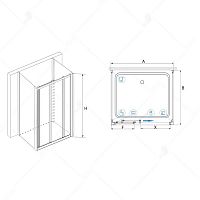 Душевой уголок RGW CL-30 P (CL-11 + 2Z-12) Прозрачное 1000x1000
