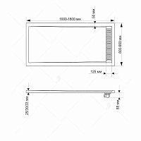 Душевой поддон прямоугольный RGW STM-G Графит 800x1100
