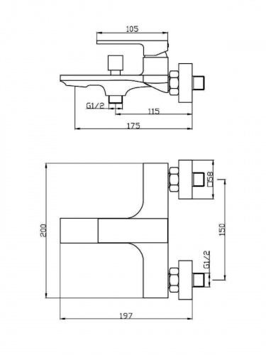 Смеситель для ванны/душа Orange Lutz M04-100w белый фото 6