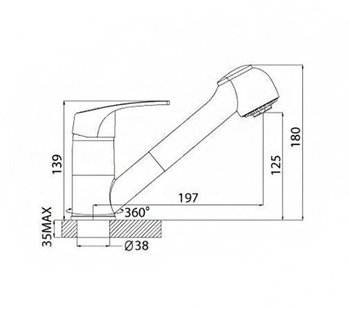Смеситель для кухонной мойки Rossinka D (D40-25) фото 2