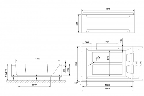 Акриловая ванна Royal Bath  TRIUMPH RB665100 180х120х65 в сборе фото 7