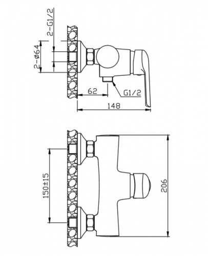 Смеситель для душа Orange Tony M54-200ni никель фото 3