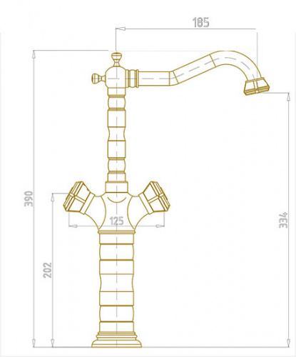 Смеситель на раковину Bronze de Luxe ROYAL (21973) фото 2