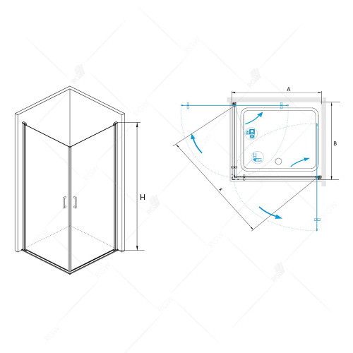 Душевой уголок RGW LE-30 Прозрачное 1000x1000 фото 2