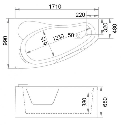Акриловая ванна Gemy G9046 II B L фото 5