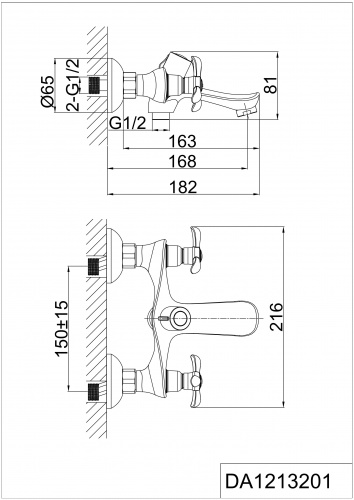 Смеситель для ванны D&K Hessen Documenta (DA1213201) фото 2