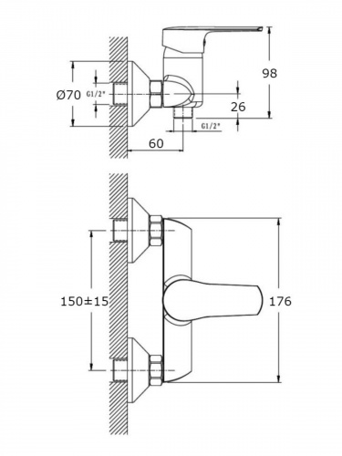 Смеситель для душа Orange Sofi M43-200cr фото 2