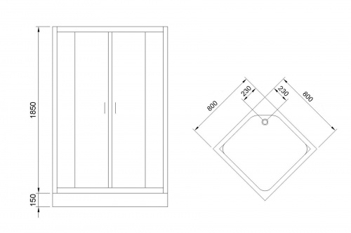 Душевой угол Royal Bath RB 80HP-C-CH (матовое) фото 5