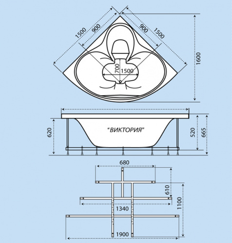 Акриловая ванна Тритон Виктория (150х150) фото 3