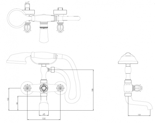 Смеситель для душа Bronze de Luxe FLORENCE (10319) фото 2