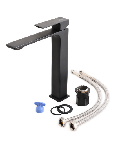 Смеситель для раковины Orange Lutz M04-121b черный фото 7