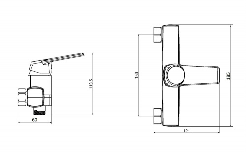 Смеситель для душа OneLife P02-200cr полимерный фото 2