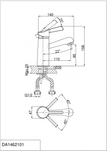 Смеситель для раковины D&K Rhein Schiller (DA1462101) фото 2