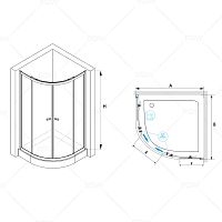 Душевой уголок RGW CL-51 Прозрачное 900x900