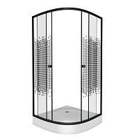 Душевой уголок Niagara NG- 003-14BLACK (800х800х1950) низкий поддон(13см) стекло МОЗАИКА 2 места