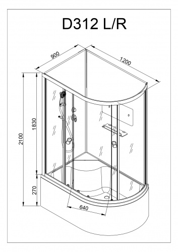 Душевая кабина AvaCan D312 L фото 19