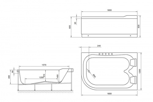 Акриловая ванна Royal Bath  NORWAY RB331100 c каркасом 180х120х66 R фото 2