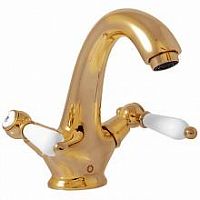 MK528.5Z MORAVA RETRO - смеситель классический для умывальника, ЦВЕТ ЗОЛОТО RAV Slezak