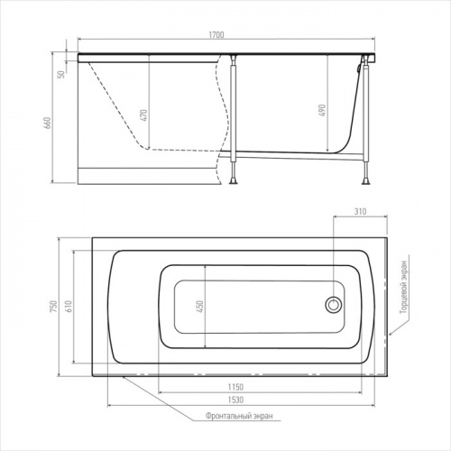 Акриловая ванна Alex Baitler Garda 170х75 пустая фото 5