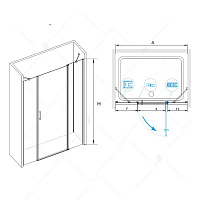 Душевая дверь RGW LE-09 (LE-04 + Z-09) Прозрачное 1600