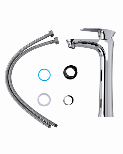 OneLife P09-121cr полимерный смеситель для накладной раковины, хром фото 7