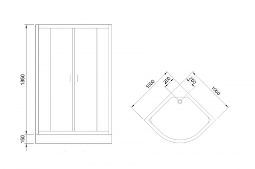 Душевой угол Royal Bath RB 100HK-C-CH (матовое) фото 5