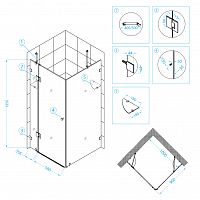 Душевой уголок RGW HO-44 Прозрачное 900x1000
