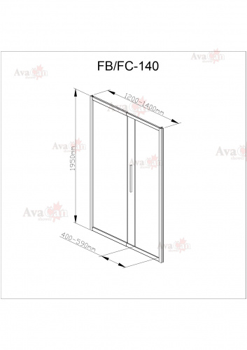 Душевая дверь в нишу AvaCan FС120-140 фото 11