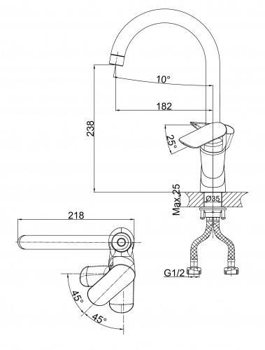 Смеситель для кухни D&K Venice Baciano (DA1032401) фото 2