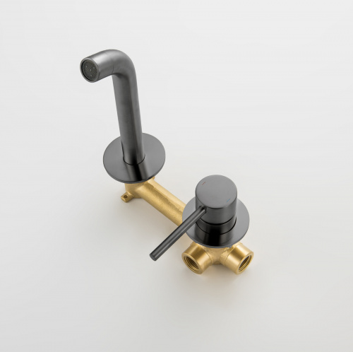 Смеситель для раковины встроенный Timo Saona 2372/18SM черное золото фото 4