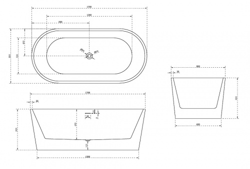 Акриловая ванна ABBER AB9209 фото 7