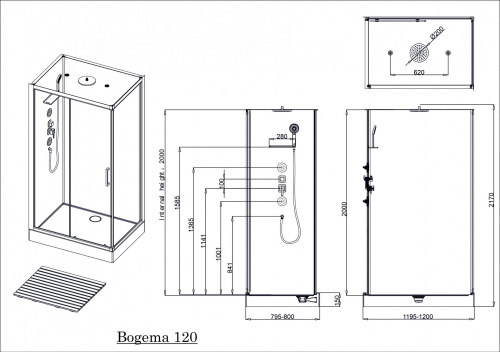Душевая кабина Acquazzone Bogema 120 фото 3 Душевая кабина Acquazzone Bogema 120 фото 3