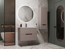 Тумба подвесная STYLE LINE "Матис 70", с раковиной Classic 70, (2 ящика), тауп темный, ЭМАЛЬ