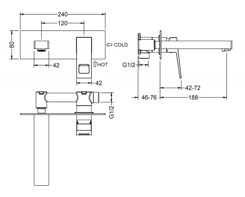Смеситель для раковины встроенный Timo Briana (7171/03SM) фото 4