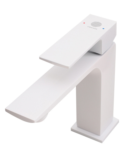 Смеситель для раковины Orange Lutz M04-021w белый фото 6