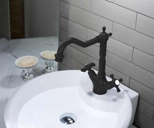 Смеситель для раковины Timo Nelson (0143/03F) черный фото 5